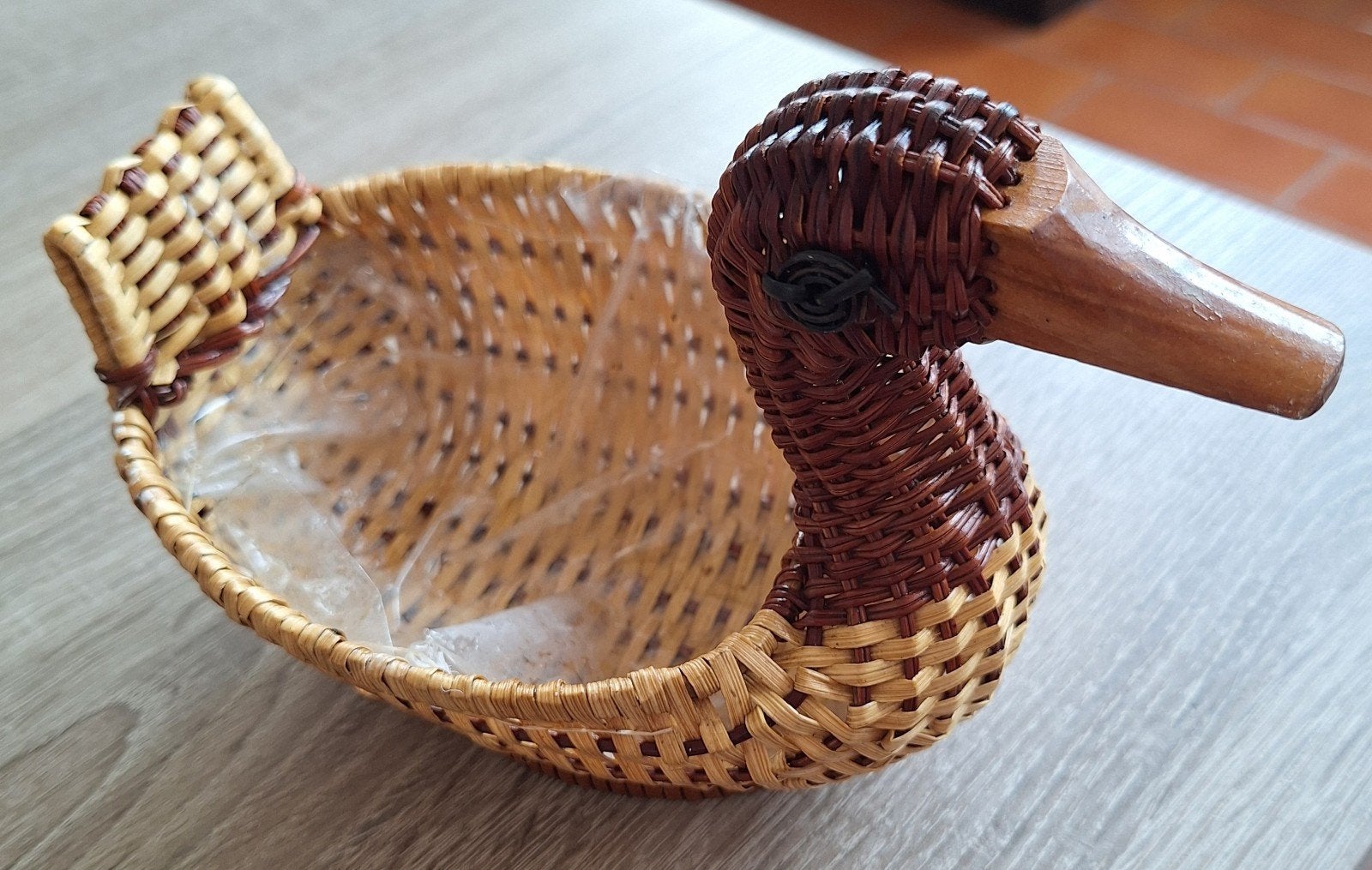 Panier vintage en osier et rotin., Maison & Meubles, Osier, Panier