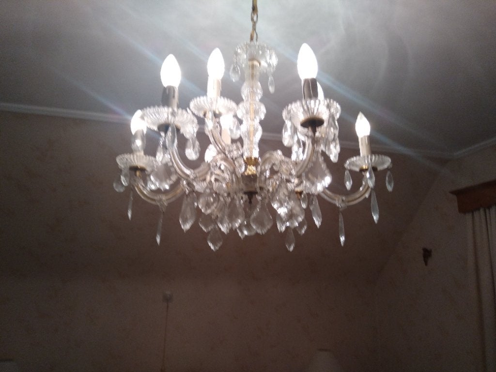 A vendre lustres en cristal différents modèles., Verre, Comme neuf, Enlèvement, Classique