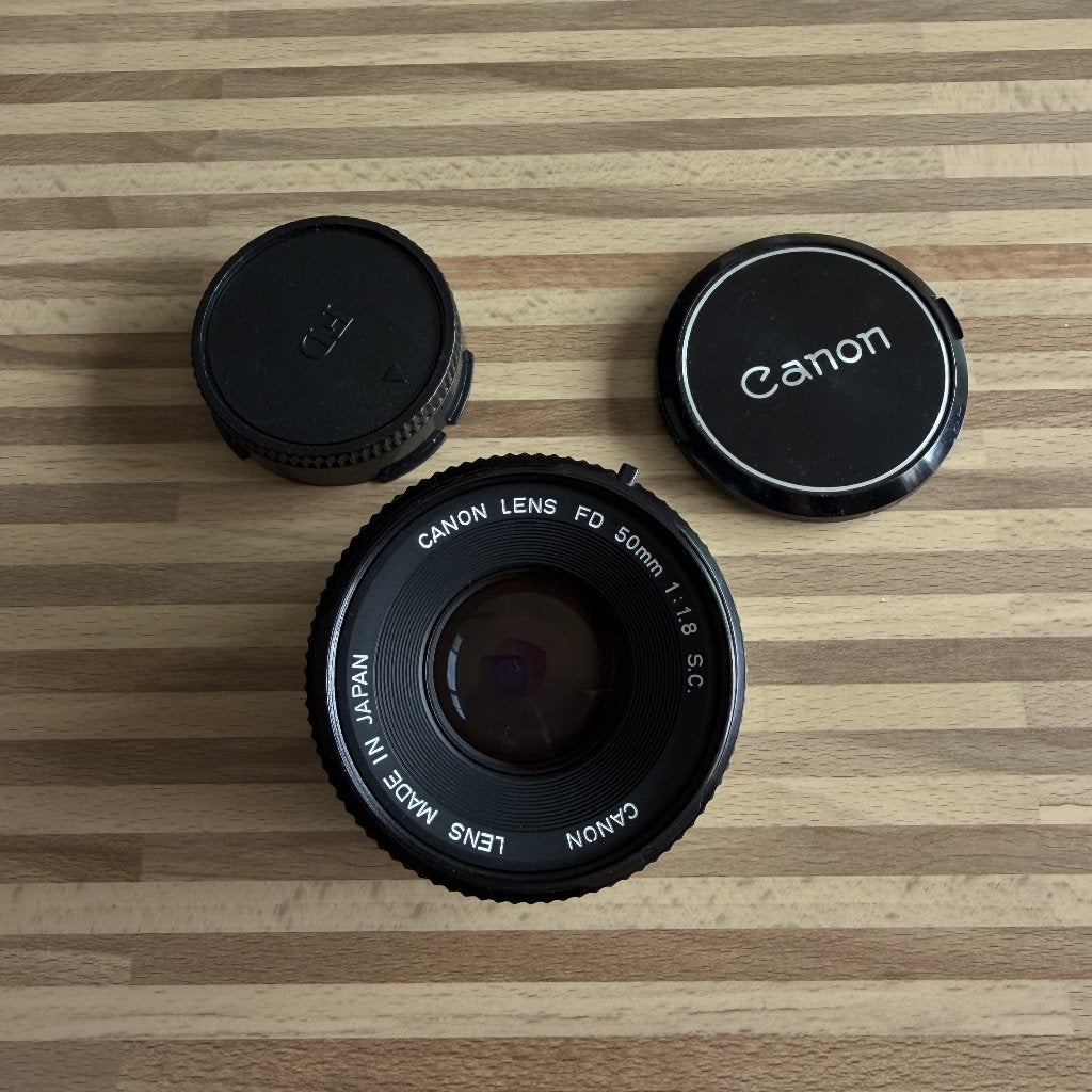 Canon FD 50mm f/1.8 S.C. — Vintage lens — Uitstekende, Gebruikt, Canon, Canon FD, Ophalen of Verzenden