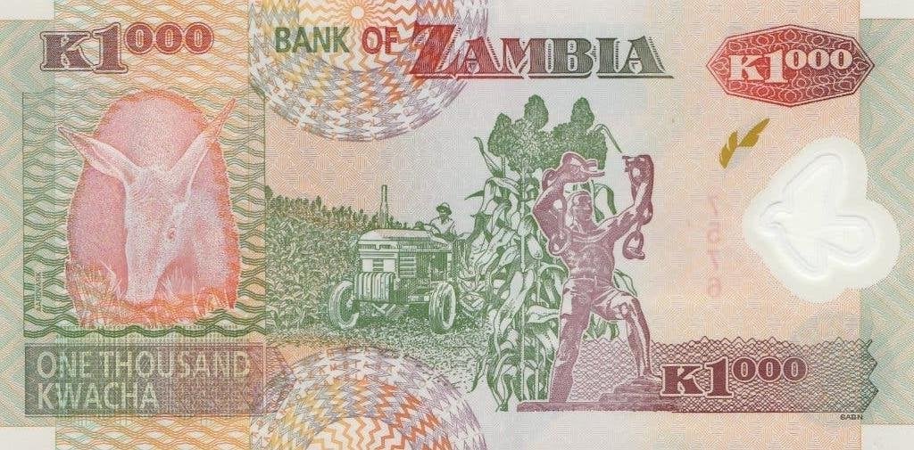 BANK OF ZAMBIA 2009 1000 KWACHA, Postzegels en Munten, Bankbiljetten | Afrika, Ophalen of Verzenden, Zambia, Los biljet