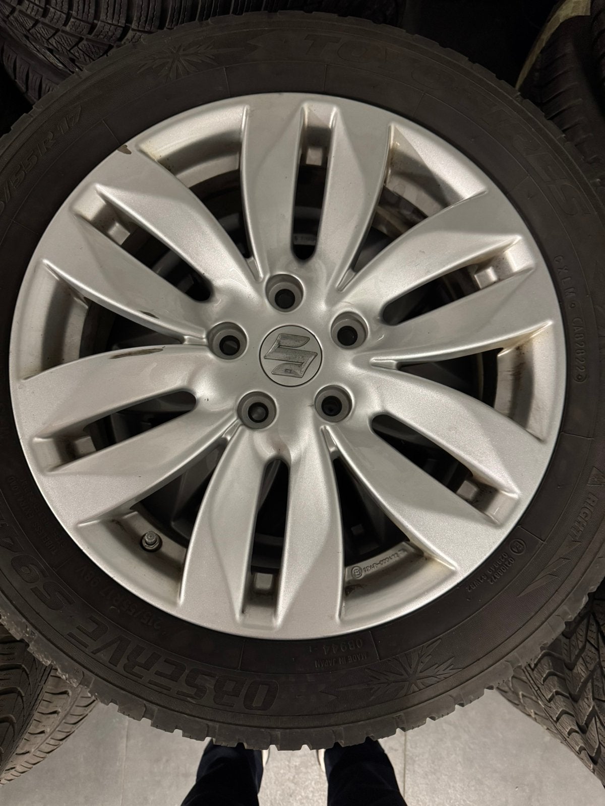 4 jantes Suzuki origine 17+ pneus hiver Yokohama 215/55 R17, Pneus hiver, Enlèvement, Pneu(s), 17 pouces