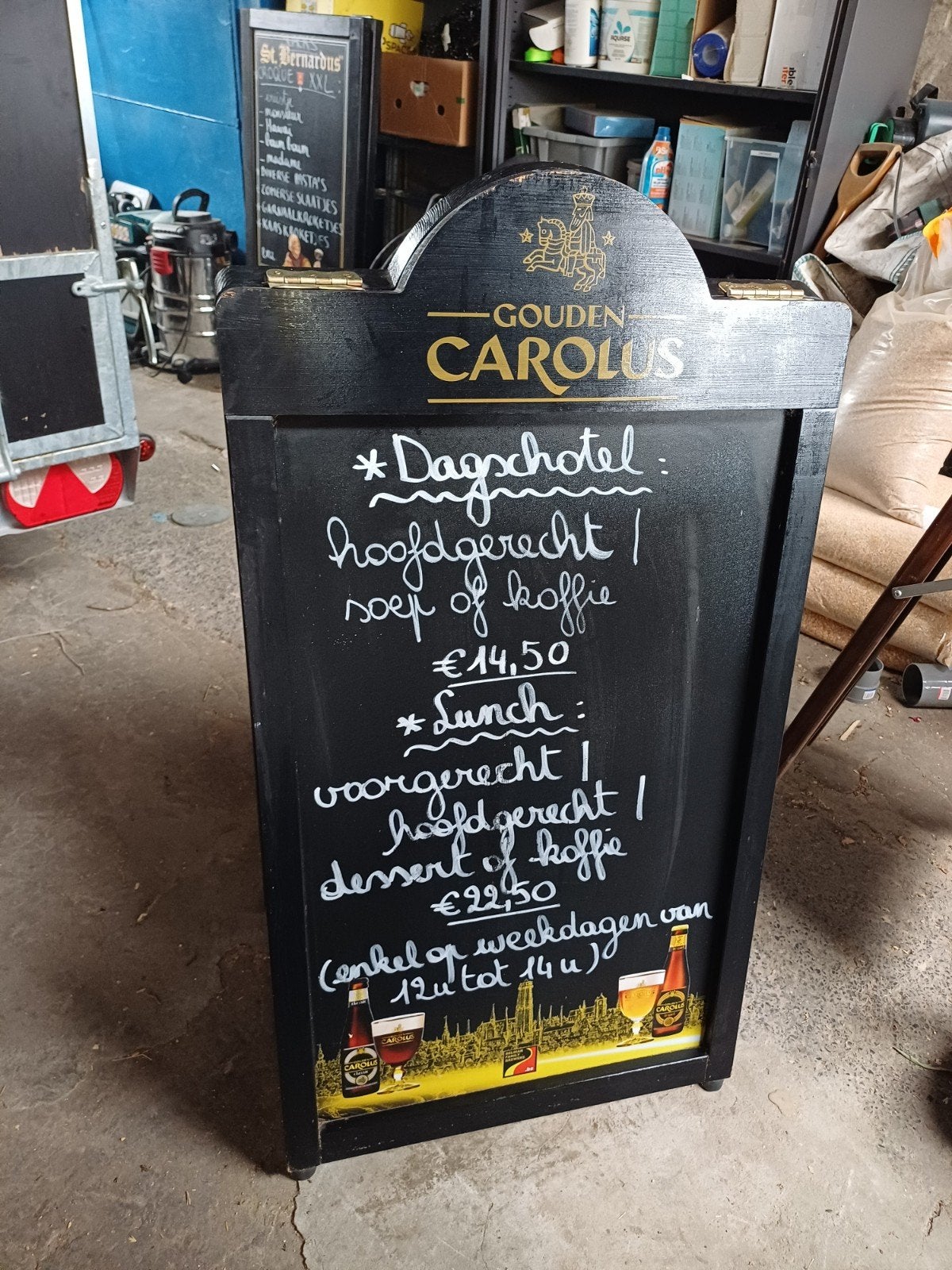 bord gouden carolus, Ophalen