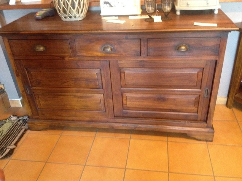 HANDGEMAAKT DRESSOIR schuifdeurkast - TV MEUBEL – Flamant, Neuf, Campagnard, Enlèvement, Bois