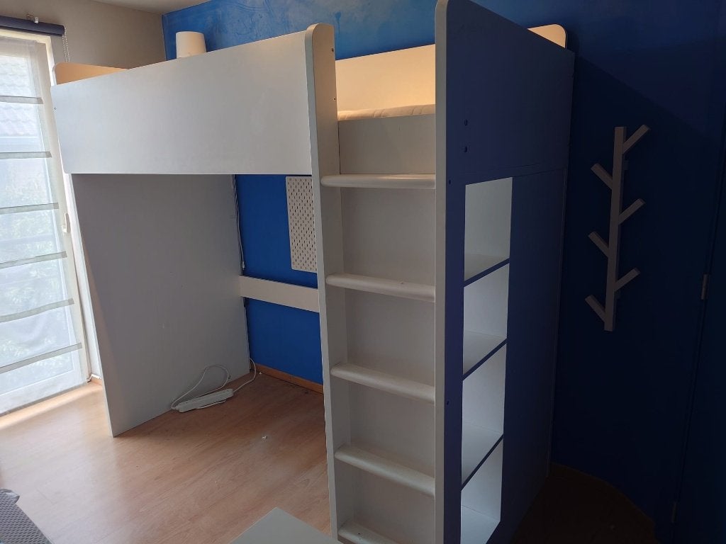 SMÅSTAD hoogslaper wit 90x200, Enfants & Bébés, Chambre d'enfant | Lits superposés & Lits mezzanines, Enlèvement, Utilisé, Lit mezzanine