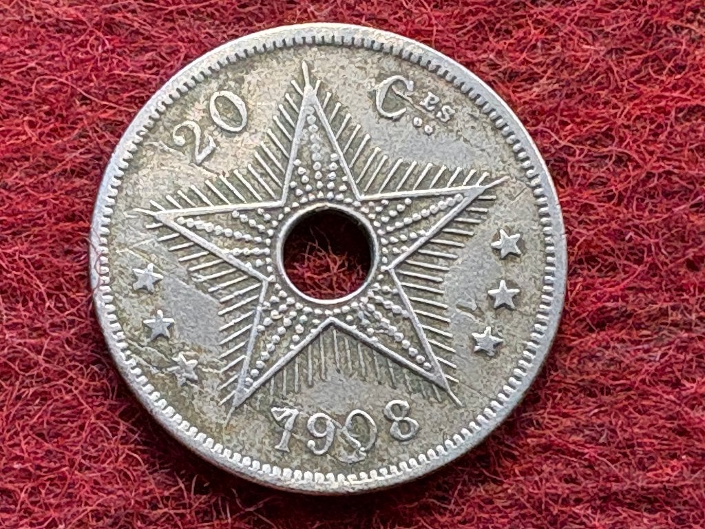 Onafhankelijke Staat Congo - 20 centiem 1908 (#006#), Ophalen of Verzenden, Metaal, Losse munt