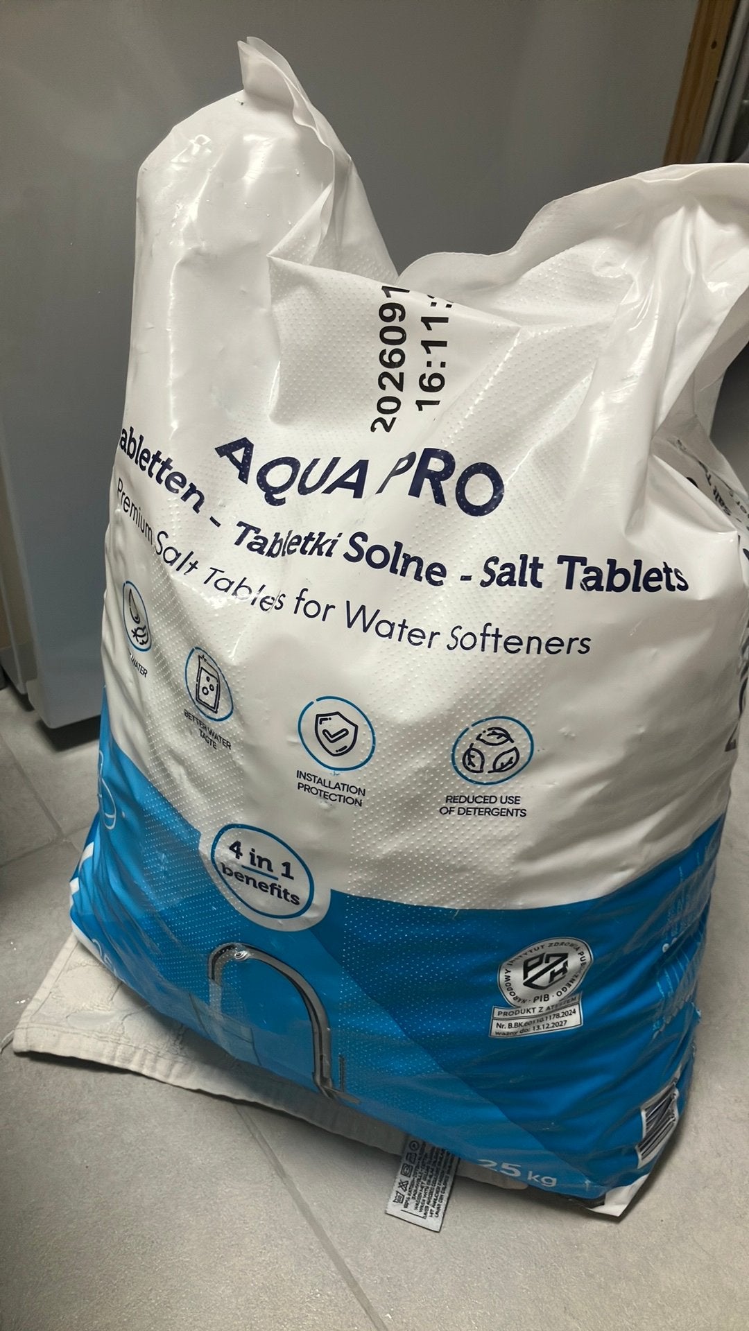 Gesloten zak 25kg zouttabletten, Ophalen, Nieuw