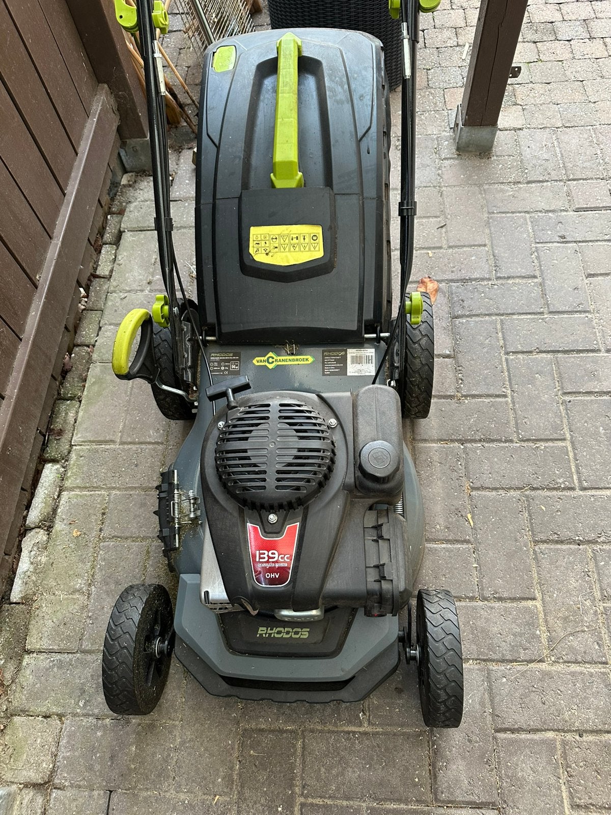 Rhodus 139cc Benzine zelftrekker Grasmaaier met Opvangzak, Tondeuse rotative, 40 à 49 cm, Enlèvement, Sac de ramassage