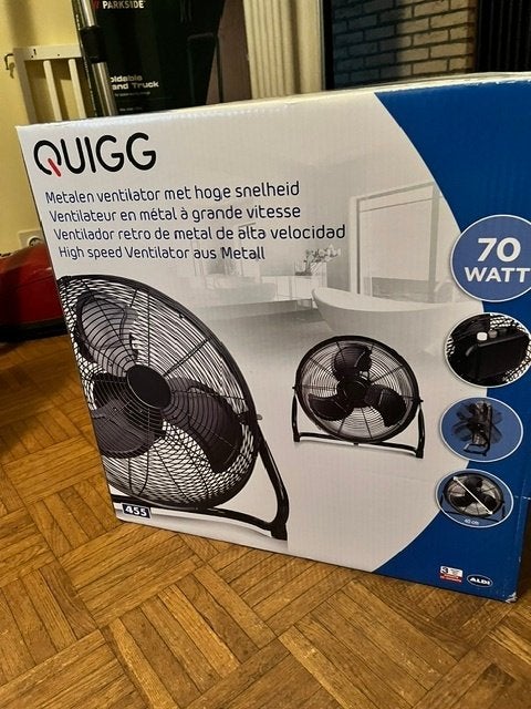 Ventilator groot tafel of kast model, Ophalen, Zo goed als nieuw, Zwart, Metaal