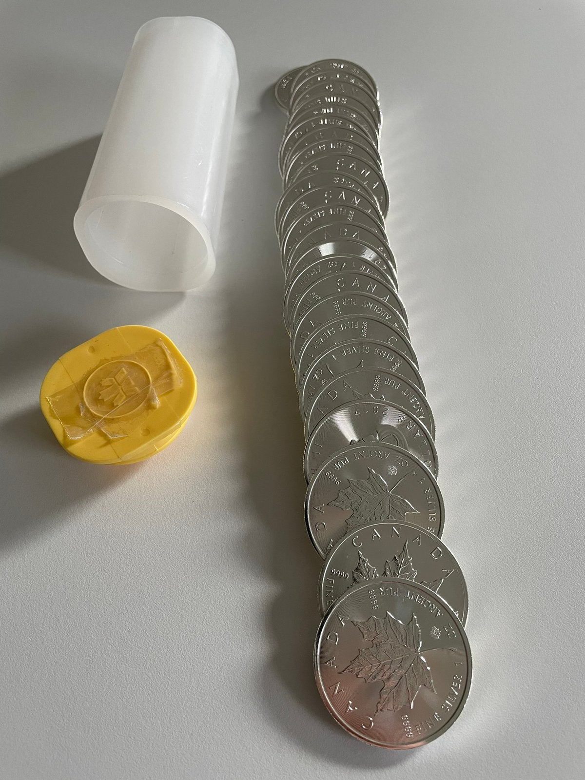 Tube de 25 pièces en argent Maple Leaf 1oz, Enlèvement