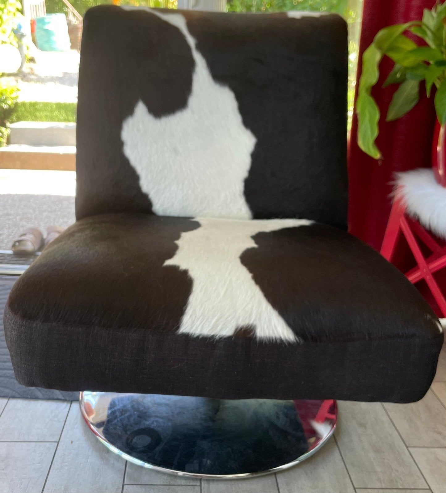 Topper ‼️ Coole 1-persoons zetel in koevacht, Huis en Inrichting, Fauteuils, Ophalen, Gebruikt, 75 tot 100 cm, 75 tot 100 cm