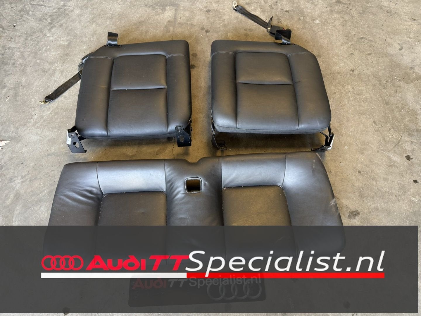 Achterbank zwart leer compleet met klapbare rugleuningen MK1, Ophalen, Gebruikt, -, Audi