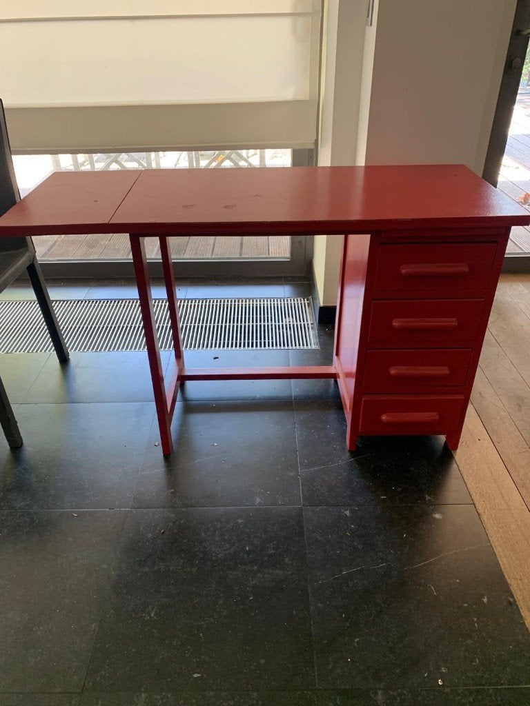 Bureau - klein model rood geschilderd, Ophalen, Gebruikt