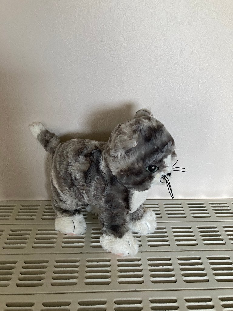 Knuffel grijze poes H=22 cm prima staat, Kinderen en Baby's, IKEA, Grijs, Ophalen of Verzenden, Zo goed als nieuw