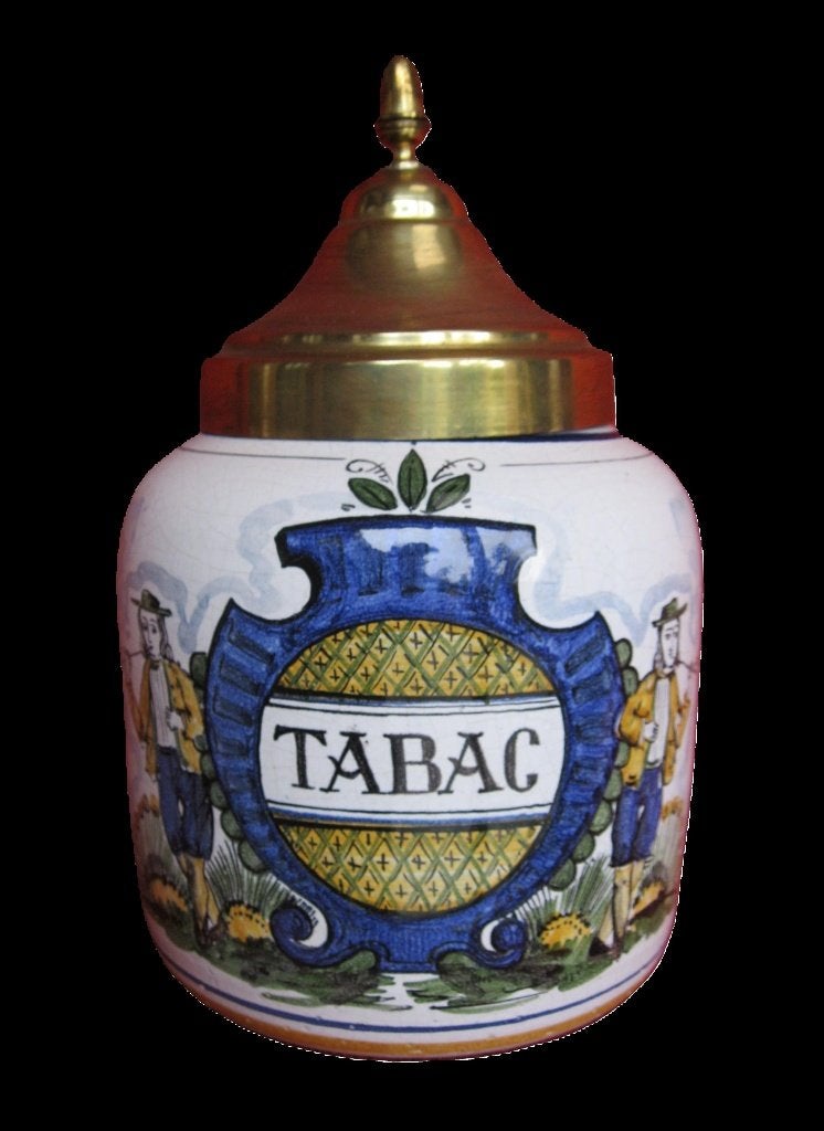 Vintage mooie craquelé cônevormige tabakpot., Ophalen