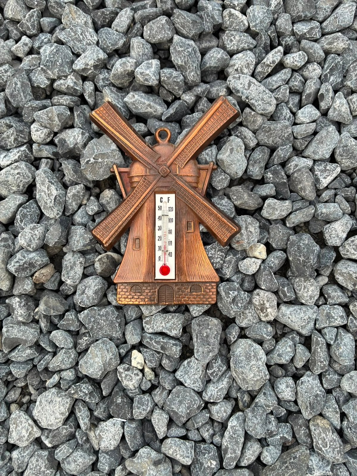 Thermomètrede moulin à ventvintagedécorationmurale en cuivre, Vintage, Enlèvement, Comme neuf