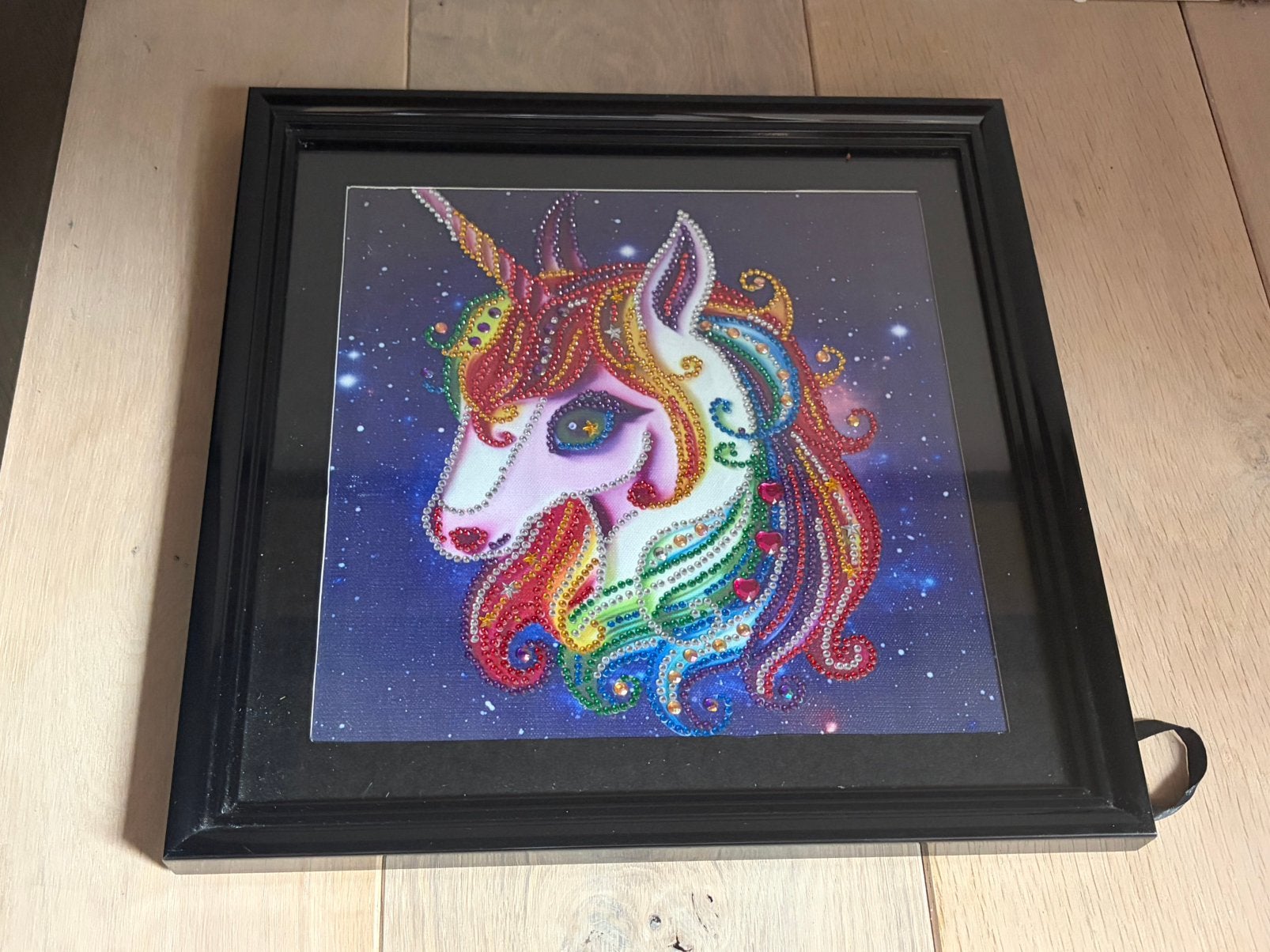 Diamond Painting in kader - Eenhoorn - 33x33cm, Kinderen en Baby's, Ophalen of Verzenden, Gebruikt