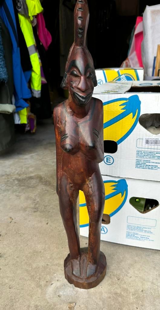 Houten beeld afrikaans, Antiek en Kunst, Ophalen, Beeld