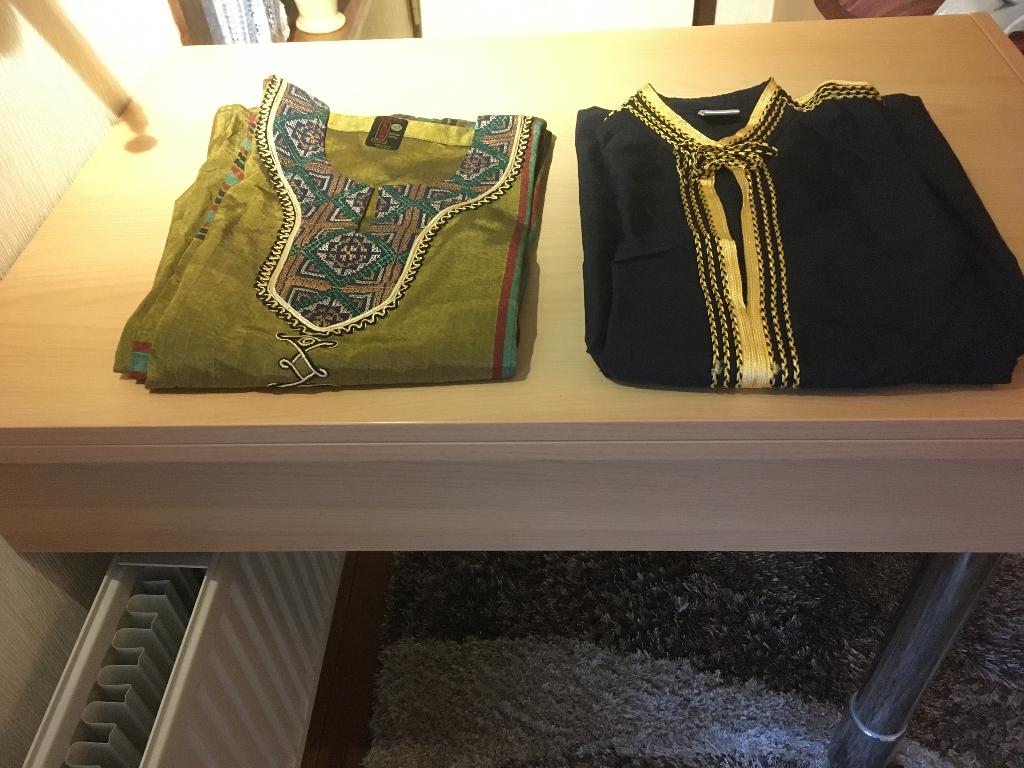 2 nieuwe mooi geborduurde Egyptische djellabas/kaftans, Blauw, Maat 46/48 (XL) of groter, Nieuw, Ophalen of Verzenden
