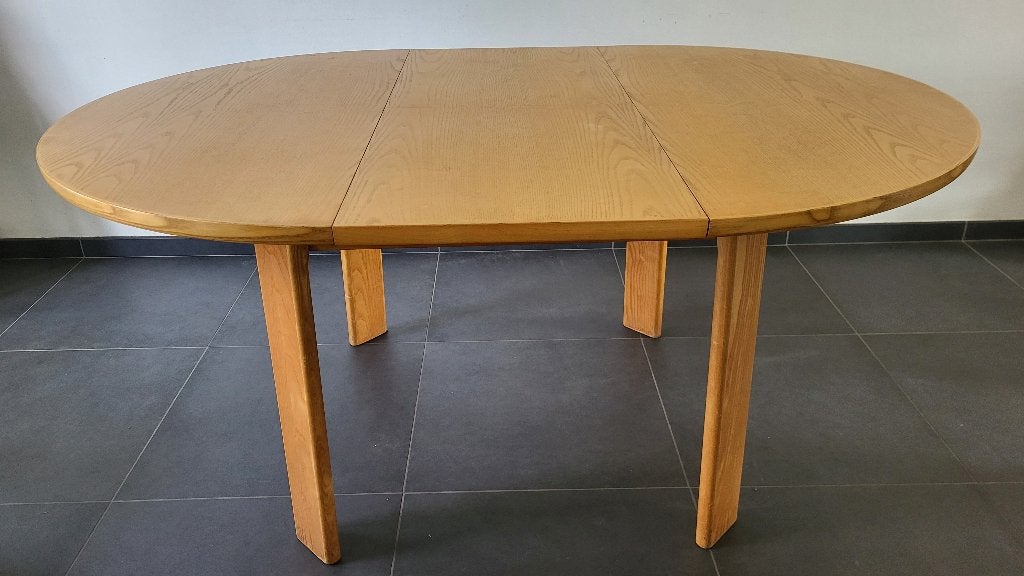 Table à manger ronde extensible en bois – 4 à 6 personnes, Maison & Meubles, 150 à 200 cm, Cinq personnes ou plus, Rond, 100 à 150 cm