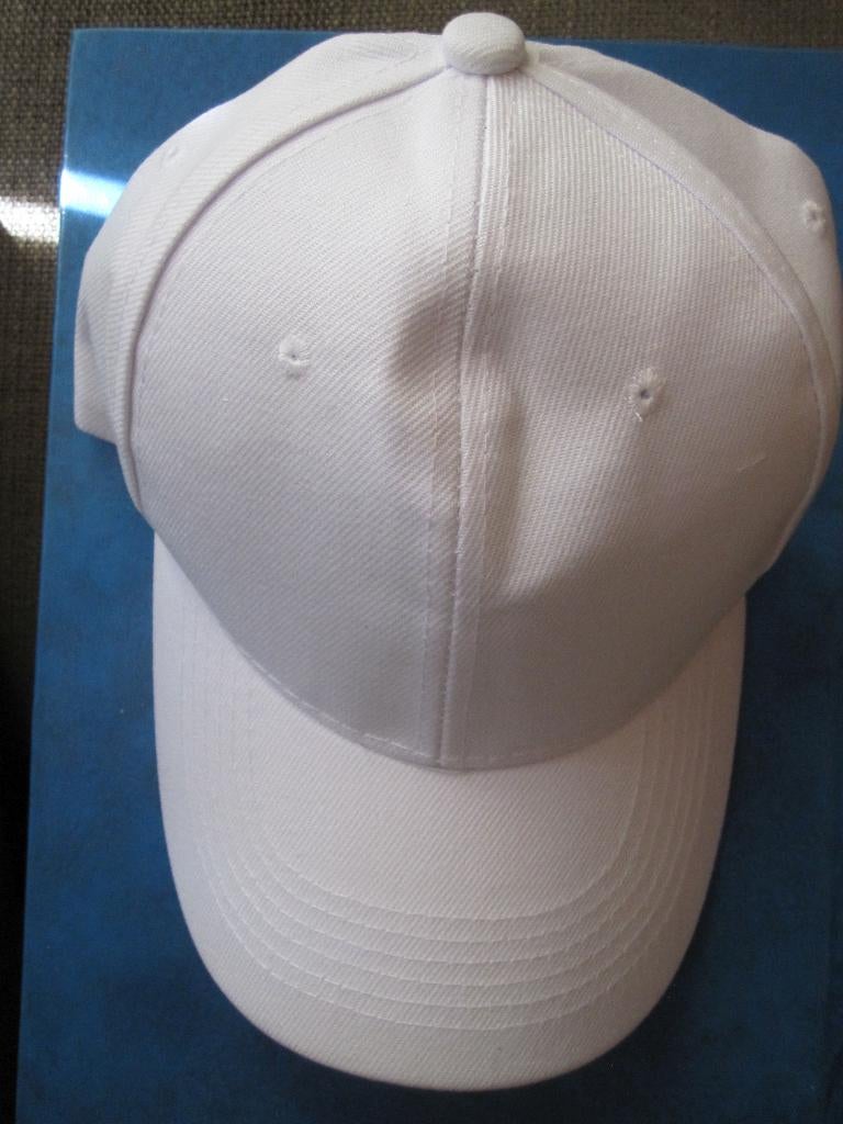 Casquette de baseball blanche/casquette blanche (NOUVEAU), Neuf, Andere, Enlèvement ou Envoi, One size fits all