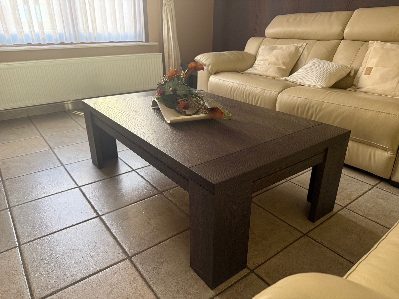 Salontafel in vol hout, Huis en Inrichting, Tafels | Salontafels, Ophalen, Gebruikt, 100 tot 150 cm, 50 tot 100 cm