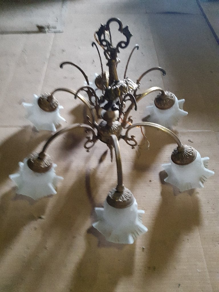 Kroonluster, Enlèvement, Utilisé, Verre, E27 (grand)