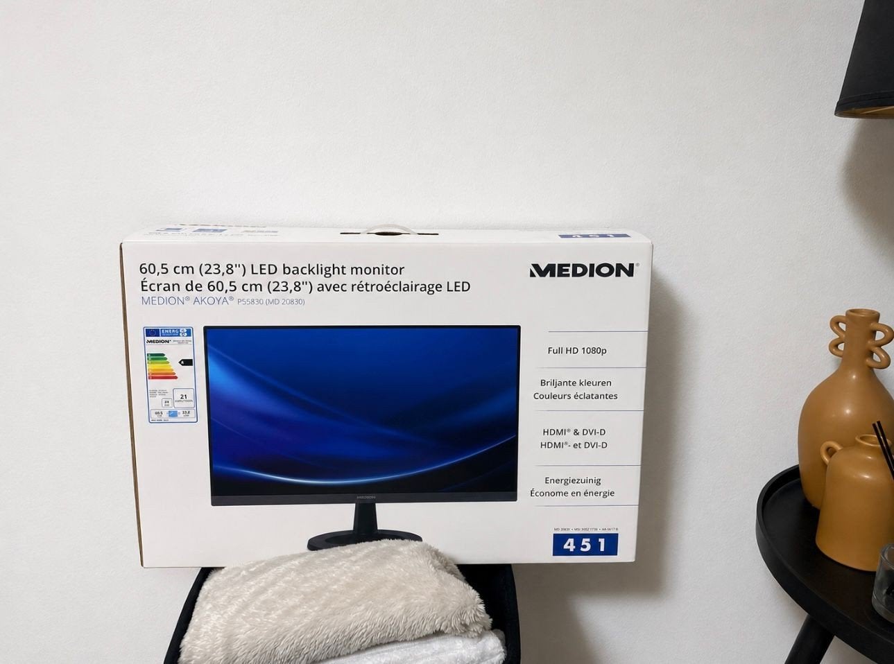 Moniteur pc Medion 23,8" prix=100€, Audio, Tv en Foto, Overige Audio, Tv en Foto, Ophalen