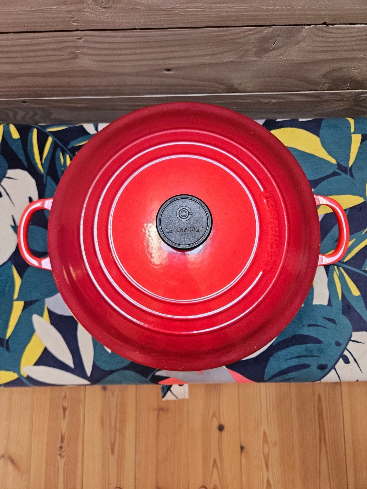 Le Creuset kookpot 28cm, Huis en Inrichting, Ophalen, Zo goed als nieuw, Gietijzer, Le Creuset