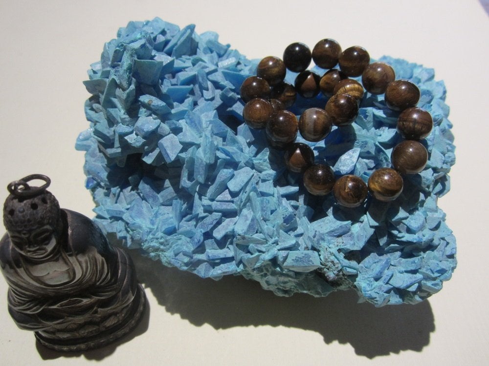 Natuurlijke tijgeroog kralenarmband, 8 mm, unisex, Verzenden, Nieuw, Bruin, Overige materialen
