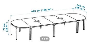Ikea Bekant vergadertafels gebruikt en in zeer goede staat, Huis en Inrichting, Ophalen, 140 cm, Metaal, Zo goed als nieuw