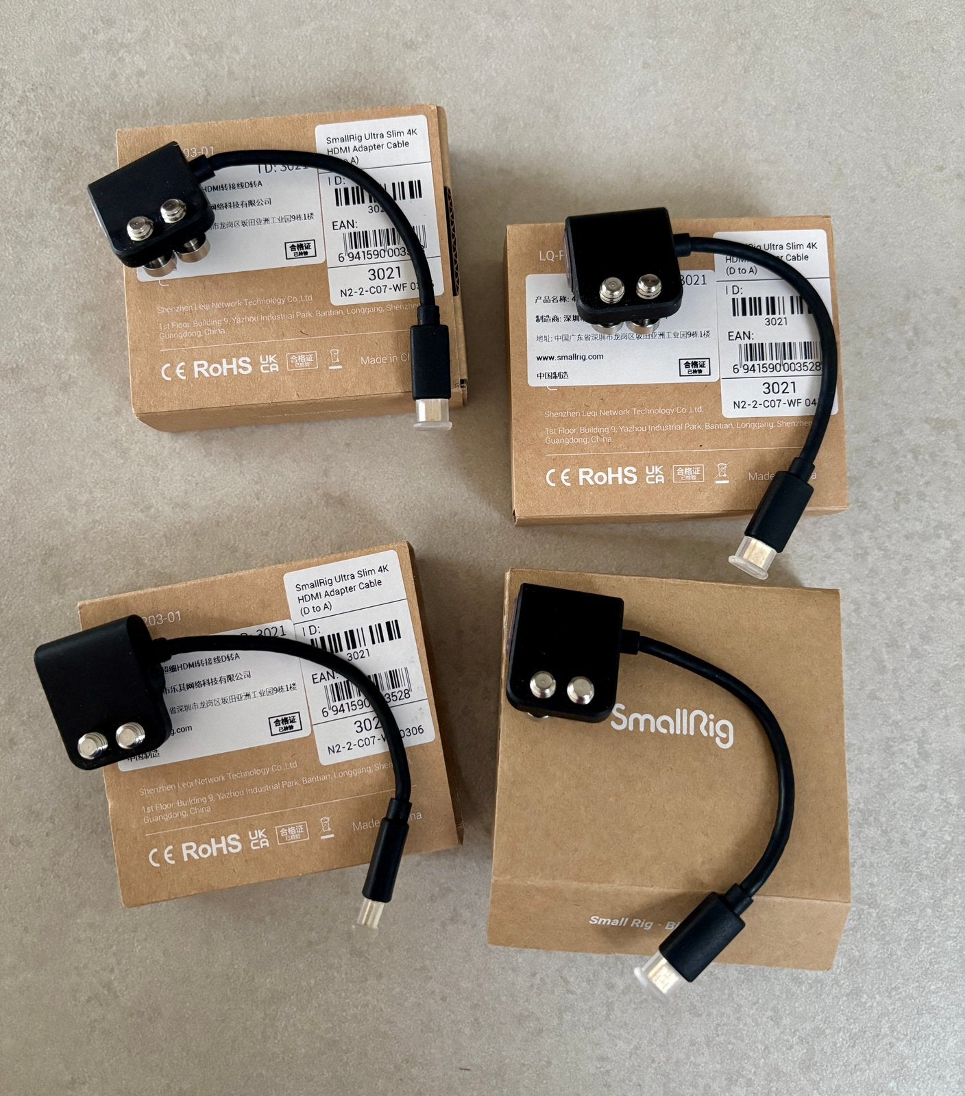 4 keer SmallRig Ultra Slim 4K HDMI adapter kabels, TV, Hi-fi & Vidéo, Câbles audio & Câbles de télévision, Enlèvement ou Envoi