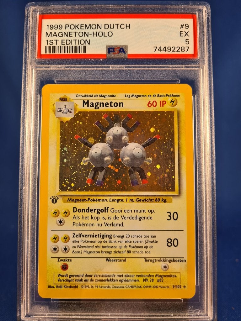Magneton 9/102 - Base (1st edition) (NL) (PSA 5), Hobby & Loisirs créatifs, Jeux de cartes à collectionner | Pokémon, Utilisé