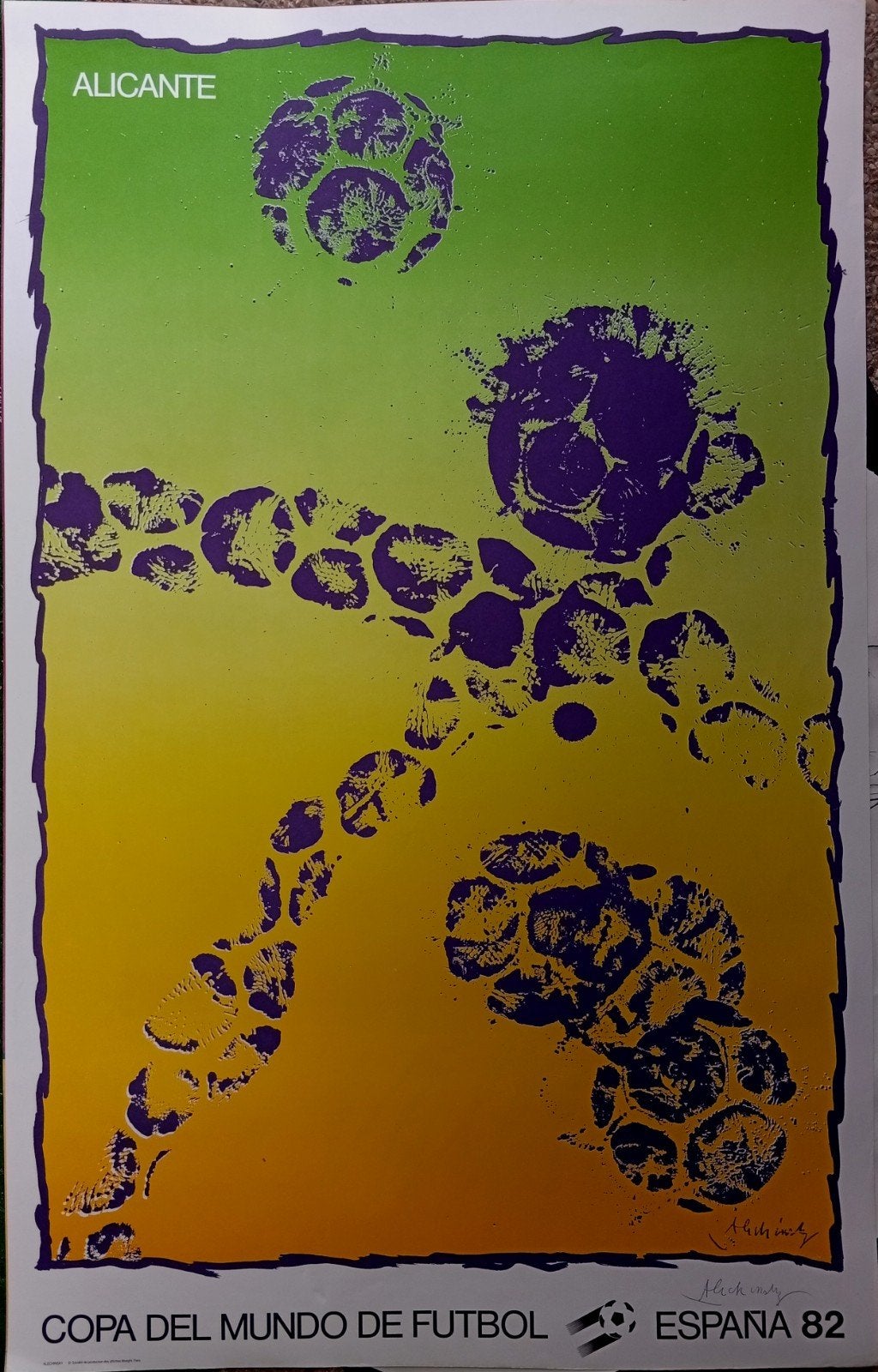 Spanje 82. Alechinsky. Lithografie van Maeght. Wereldbeker