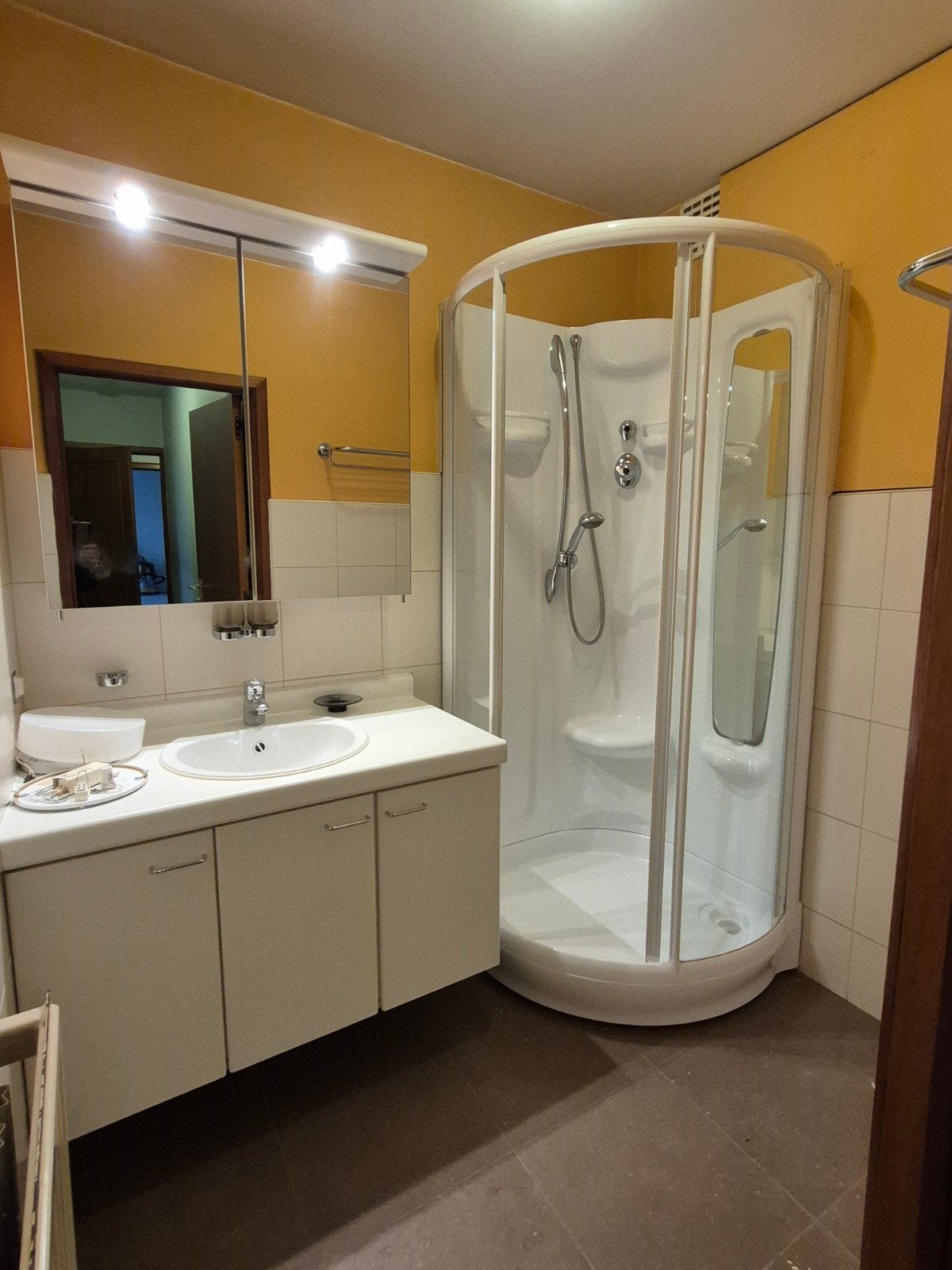 Douchecabine wit 90×90, Ophalen, Gebruikt, Met douche
