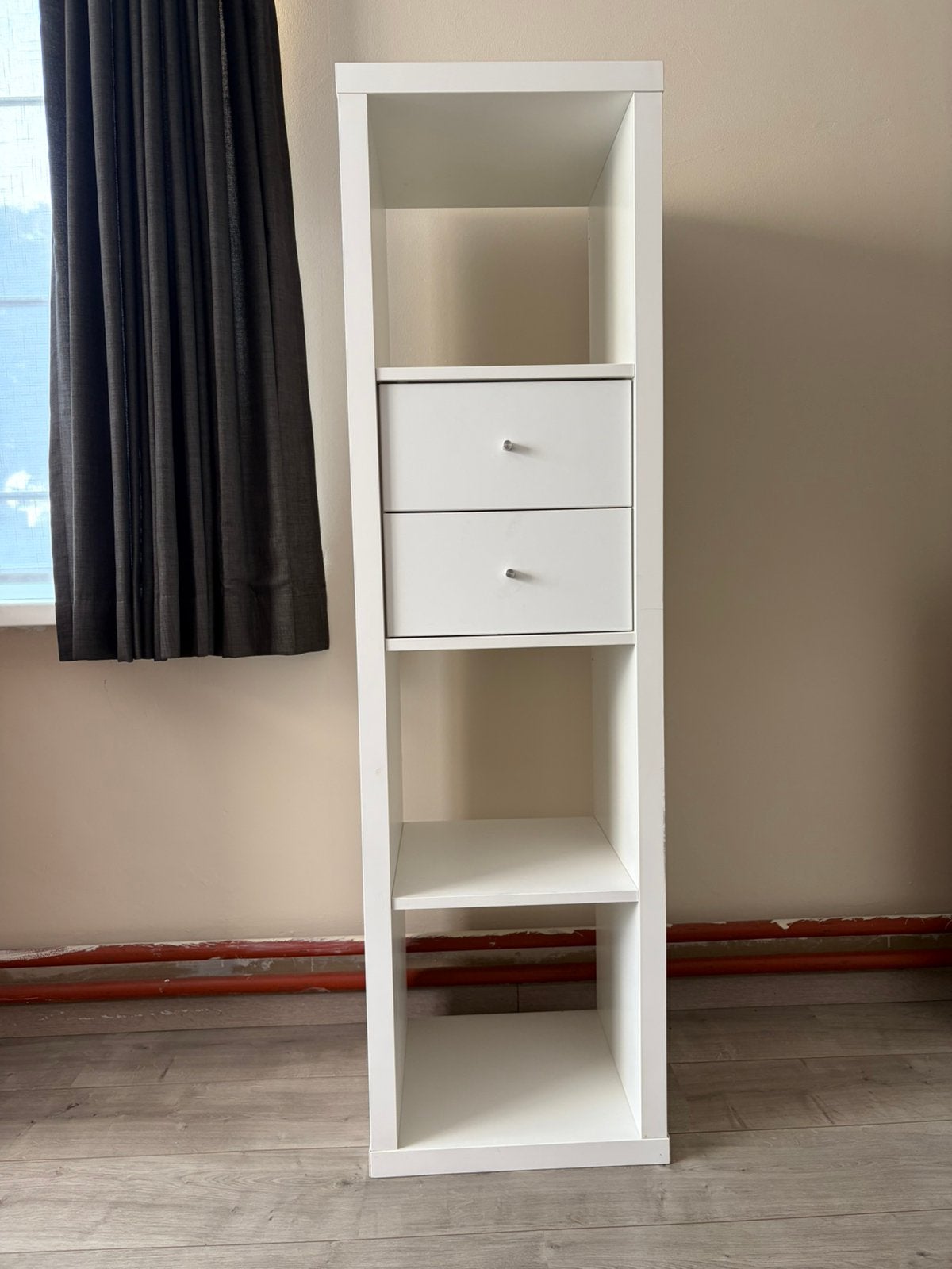 Opbergkast wit met 3 vakken voor opbergmand en 2 lades, Huis en Inrichting, Ophalen, Overige materialen, Minder dan 50 cm, Gebruikt