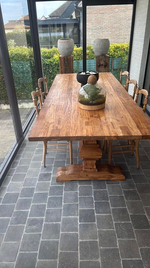 Tafel teak, Tuin en Terras, Ophalen, Zo goed als nieuw, Rechthoekig