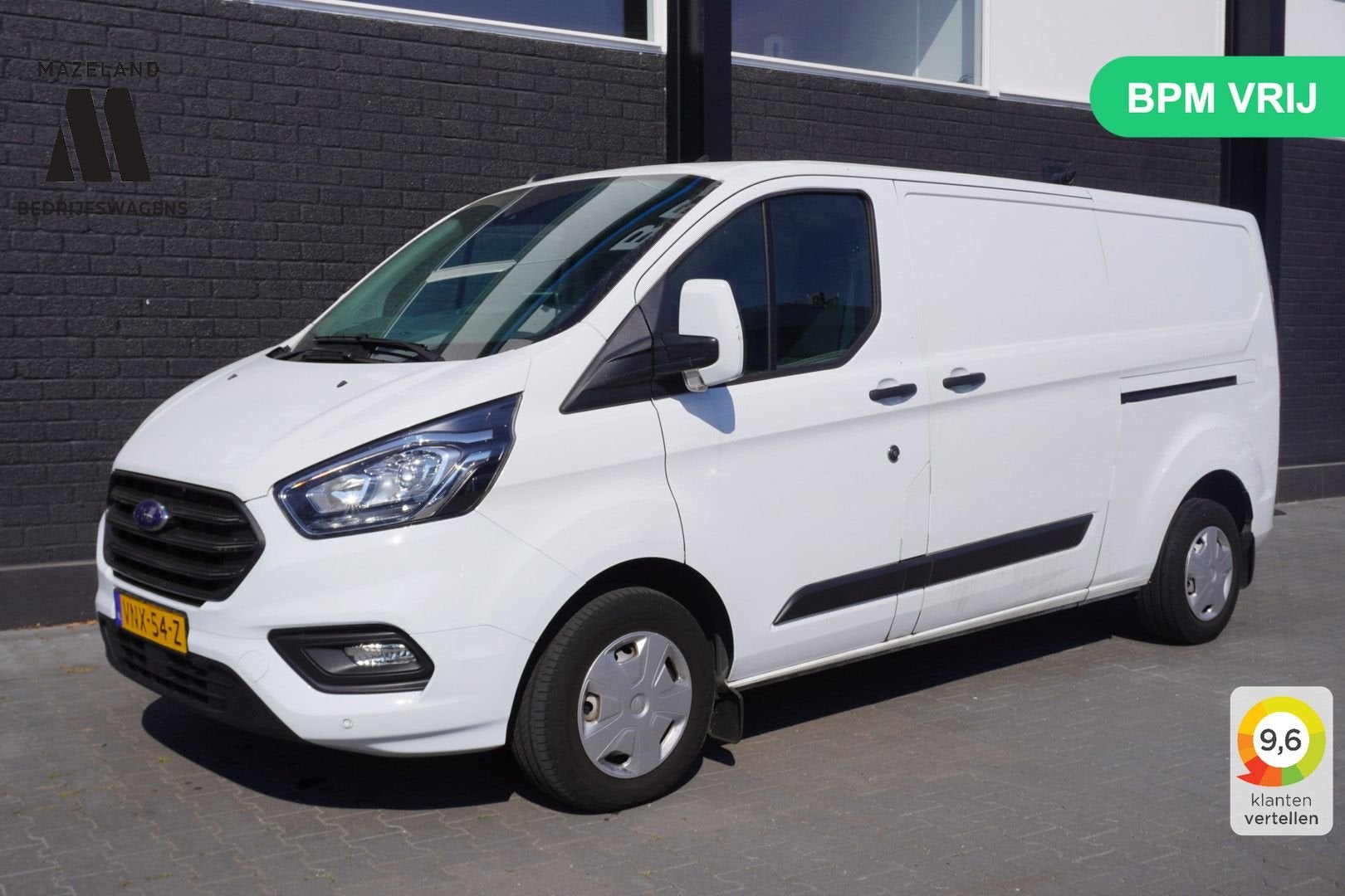 Ford Transit Custom 2.0 TDCI 130PK 2x Schuifdeur L2 - EURO 6, Auto's, Parkeersensor, Wit, Ford, Onderhoudsboekje