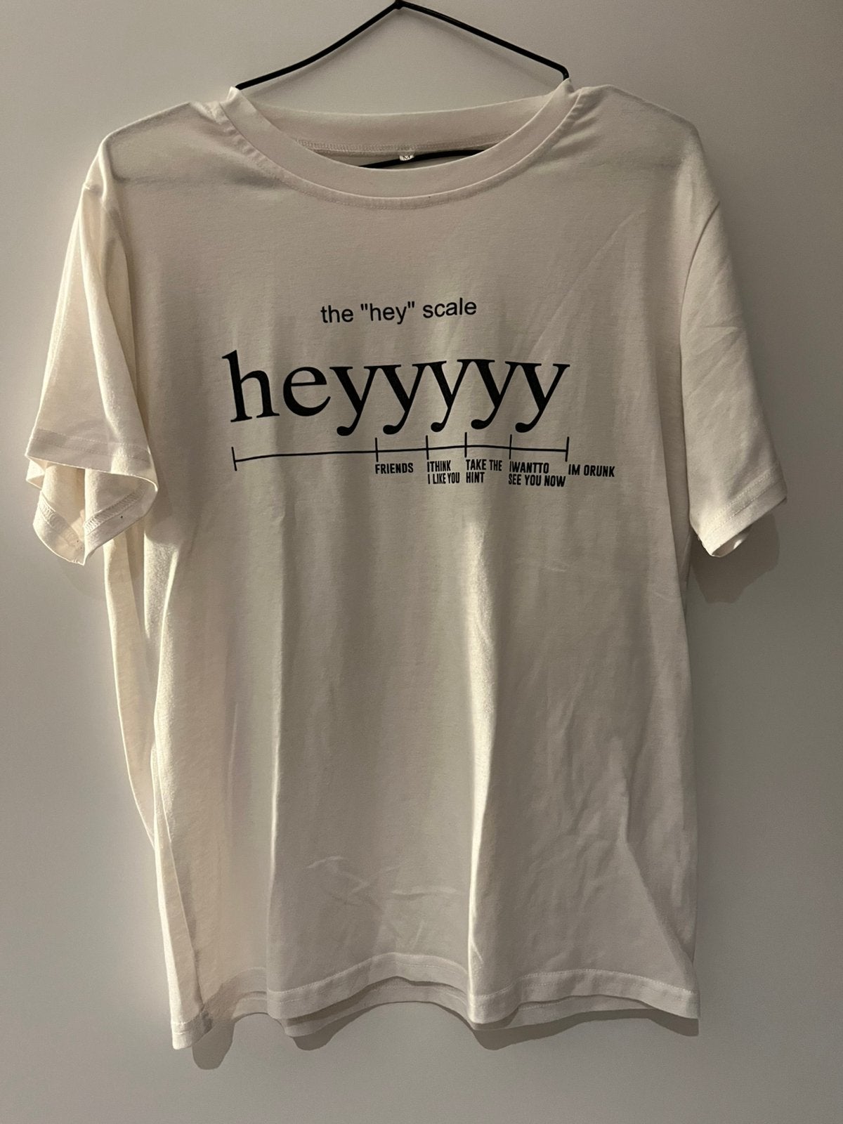 SHEIN wit T-shirt met tekstprint "the hey scale" (maat M), Maat 38/40 (M), Zwart, Ophalen of Verzenden, Korte mouw
