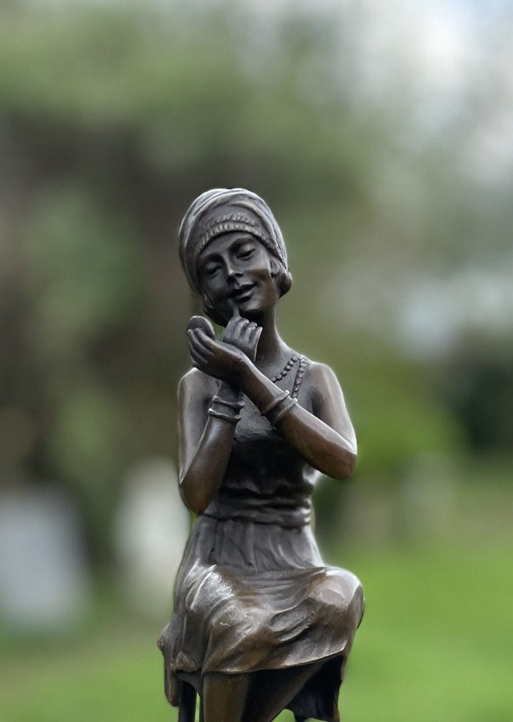 Bronzen beeld jaren 20 stijl, Collections, Statues & Figurines, Envoi, Neuf, Humain