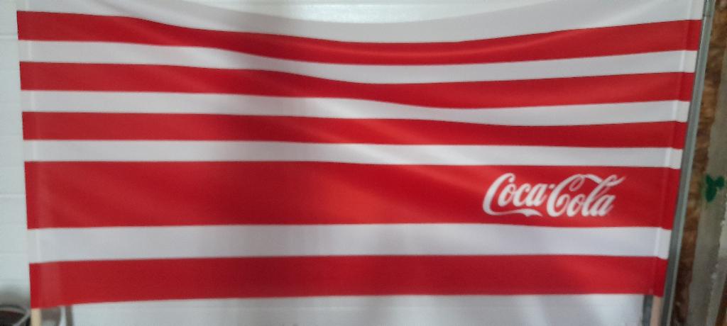 Strandzeil Coca Cola NIEUW ! ! ! inclusief meeneemhoes, Caravans en Kamperen, Windschermen, Ophalen of Verzenden, Nieuw