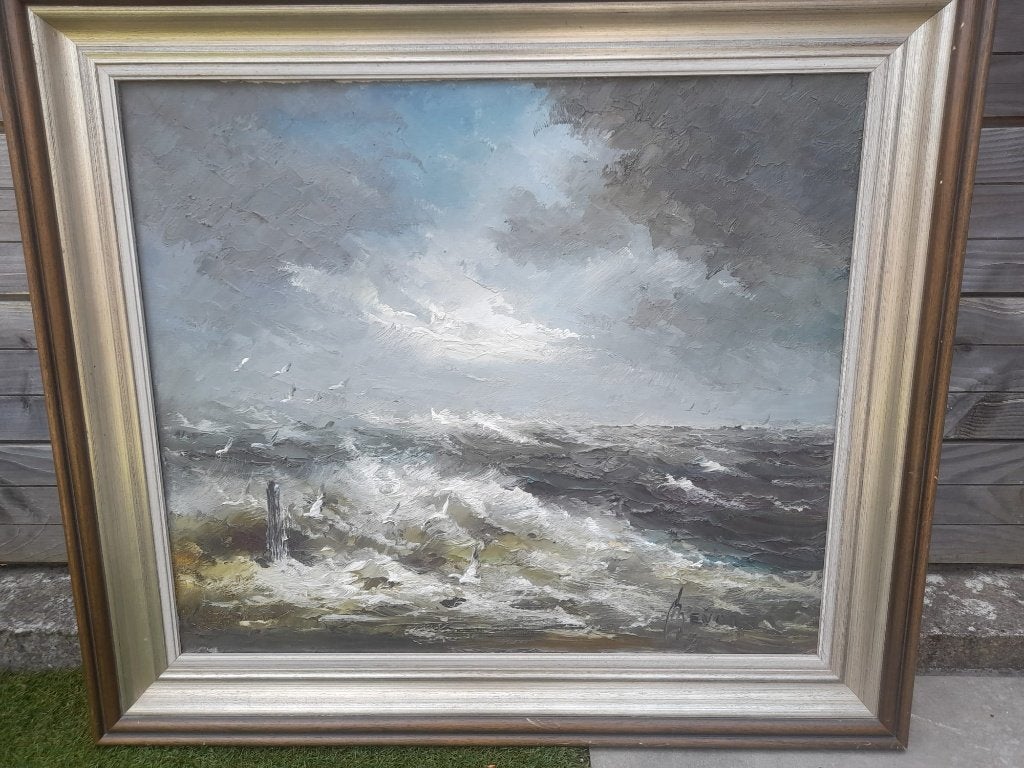 John Bevort - Zeegezicht, Enlèvement, Maritime / eau, Signé, Peinture à l'huile
