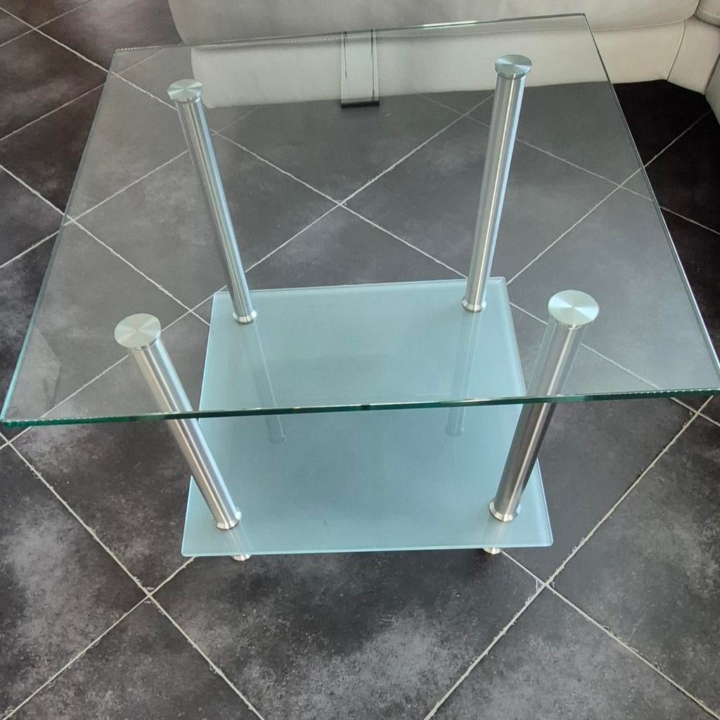 Op maat gemaakte glazen tafel 70cm op 70cm, Huis en Inrichting, Ophalen of Verzenden, Glas