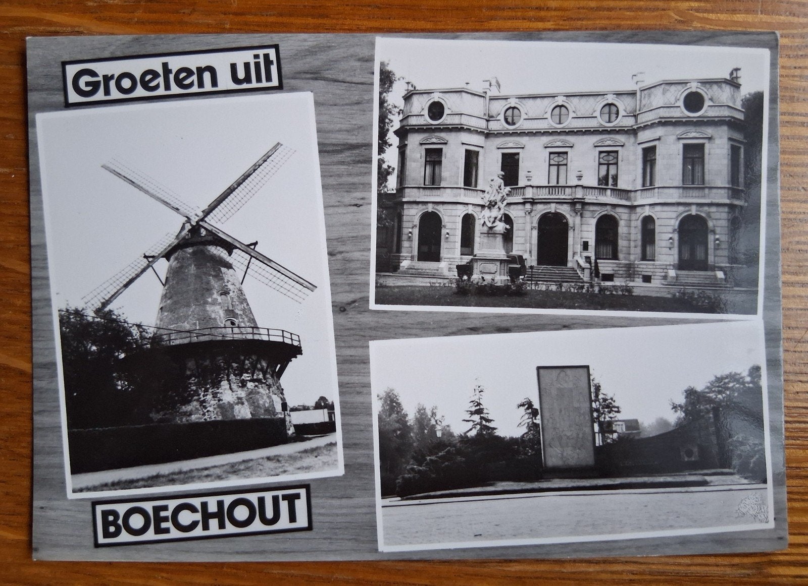 vintage Postkaart Molen en Gemeentehuis van Boechout, Verzamelen, Ophalen of Verzenden
