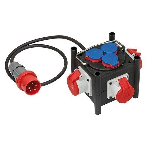 Compacte stroomverdeler 1 meter IP44 5x1,5mm² neopren, Verzenden
