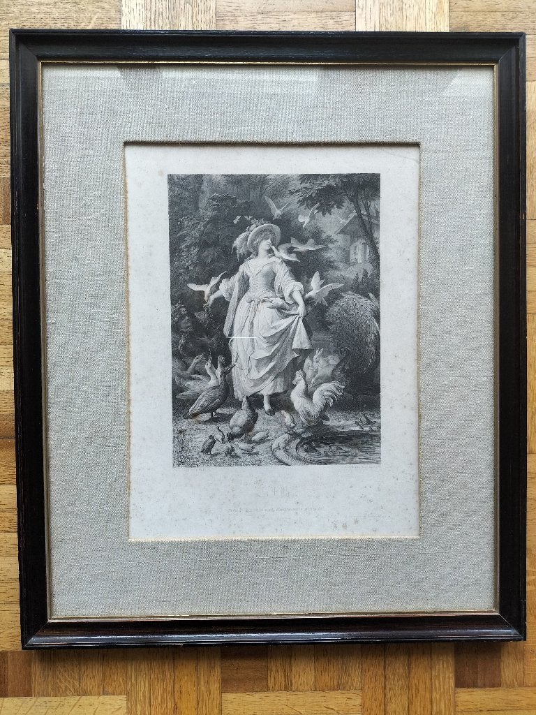 Gravure "Lili" (Goethe) W. von Kaulbach ca. 1860, Antiek en Kunst, Kunst | Etsen en Gravures, Ophalen, Ingelijst, 60 cm, Gravure