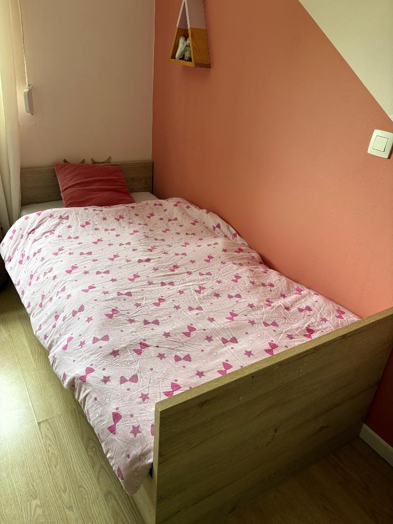 Kinderbed voor 1 persoon, Ophalen, Gebruikt, 180 cm of meer, 85 tot 100 cm
