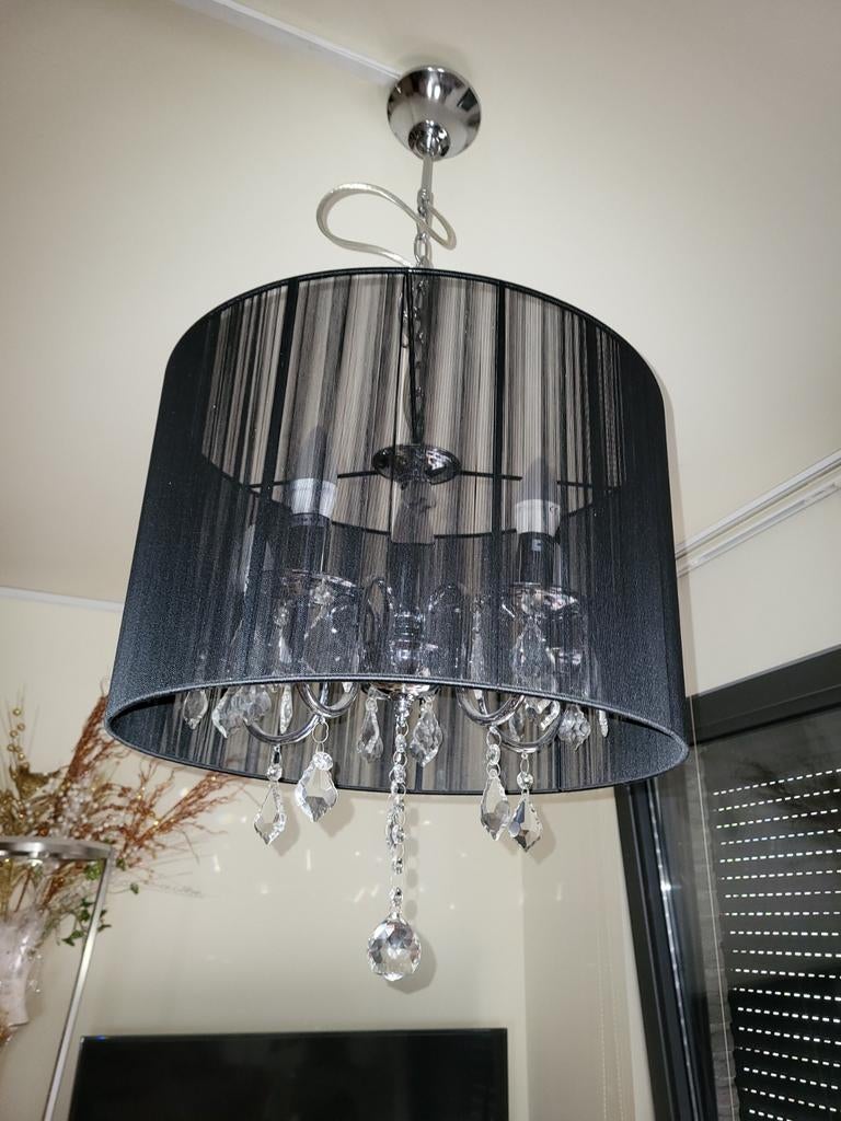 Mooie zwarte luster, Huis en Inrichting, Lampen | Kroonluchters, Ophalen