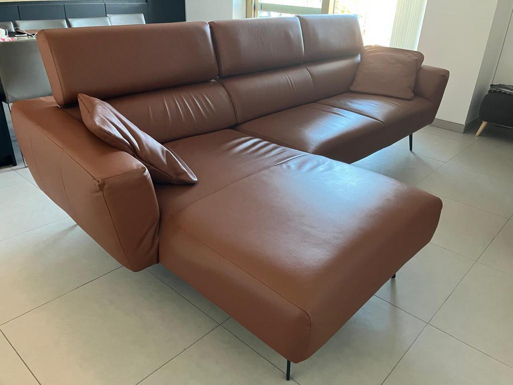 Cognac lederen salon, Huis en Inrichting, Ophalen, Zo goed als nieuw