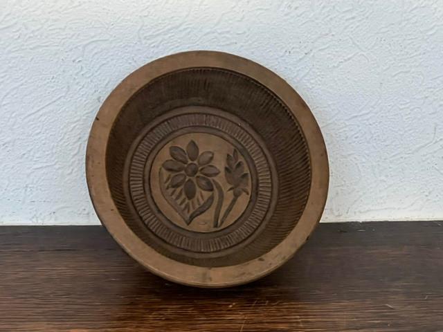 Antieke ronde botermal, plantmotief, Frankrijk, Antiek en Kunst, Ophalen