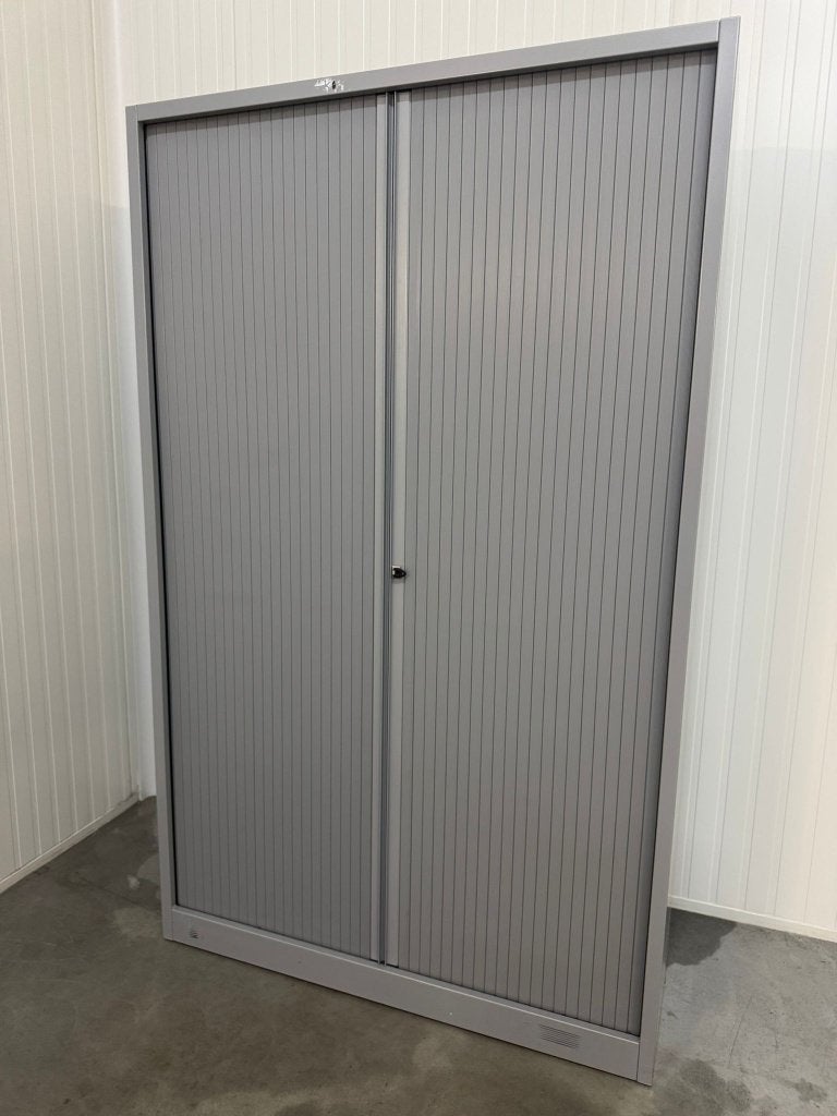 Armoire à portes roulantes Pami 196 x 120 x 45 cm | Gris, 25 à 50 cm, Synthétique, Avec serrure, 100 à 150 cm